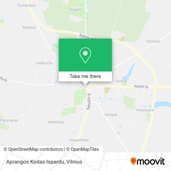 Карта Aprangos Kodas-Ispardu