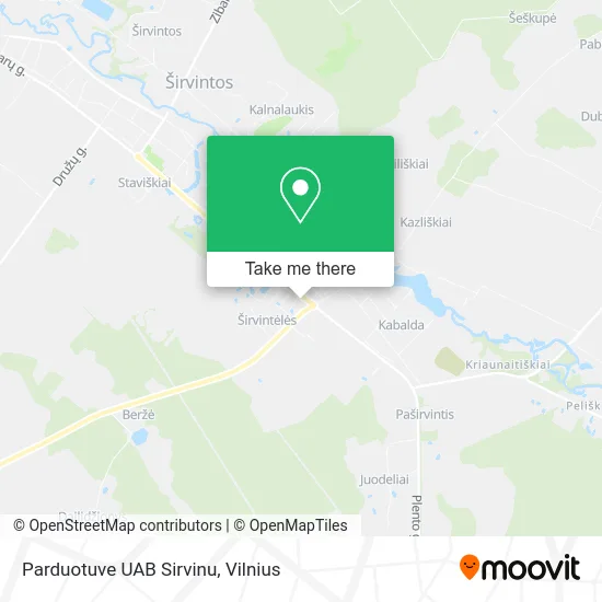 Карта Parduotuve UAB Sirvinu