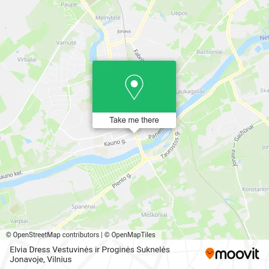 Карта Elvia Dress Vestuvinės ir Proginės Suknelės Jonavoje