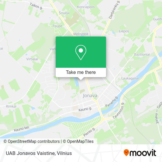 Карта UAB Jonavos Vaistine