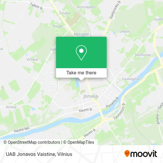 Карта UAB Jonavos Vaistine