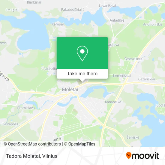 Tadora Moletai map