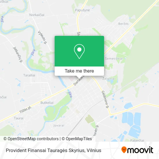 Карта Provident Finansai Tauragės Skyrius