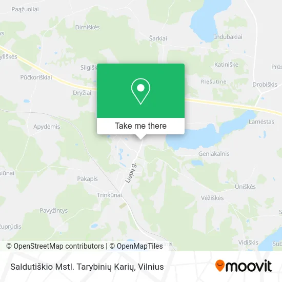 Карта Saldutiškio Mstl. Tarybinių Karių