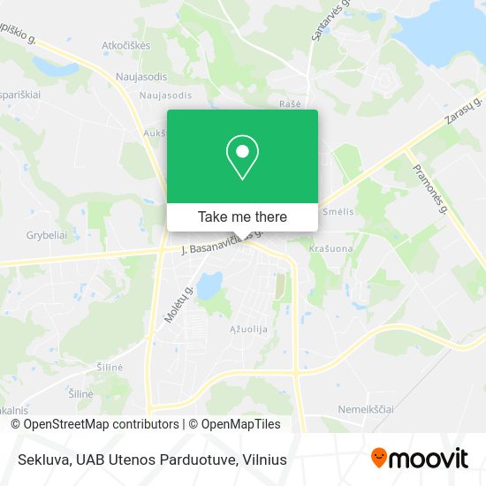 Карта Sekluva, UAB Utenos Parduotuve