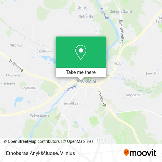 Карта Etnobaras Anykščiuose