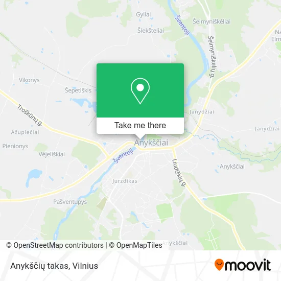 Карта Anykščių takas