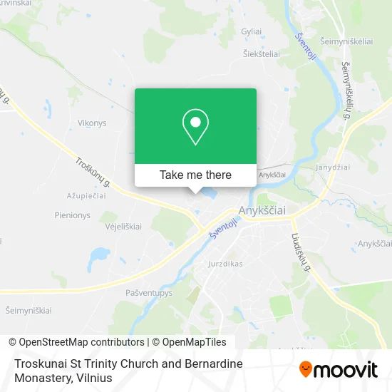 Карта Troskunai St Trinity Church and Bernardine Monastery