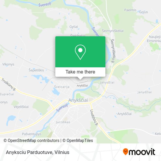 Карта Anyksciu Parduotuve