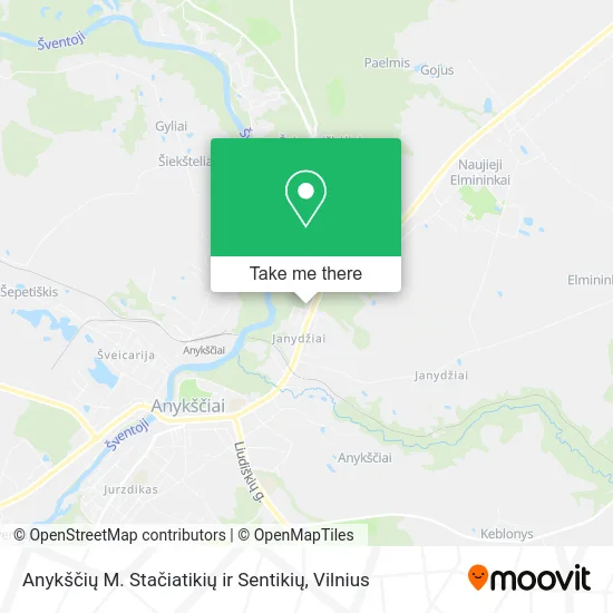 Карта Anykščių M. Stačiatikių ir Sentikių
