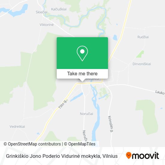 Карта Grinkiškio Jono Poderio Vidurinė mokykla