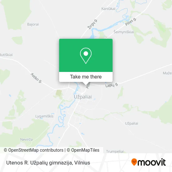 Карта Utenos R. Užpalių gimnazija