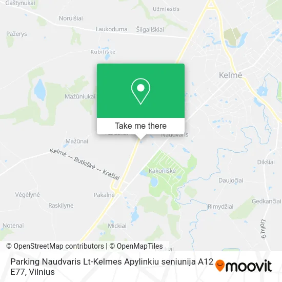 Parking Naudvaris Lt-Kelmes Apylinkiu seniunija A12 E77 map