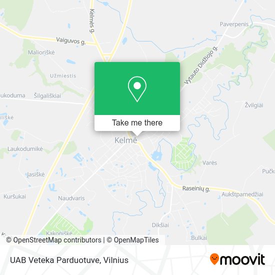 Карта UAB Veteka Parduotuve