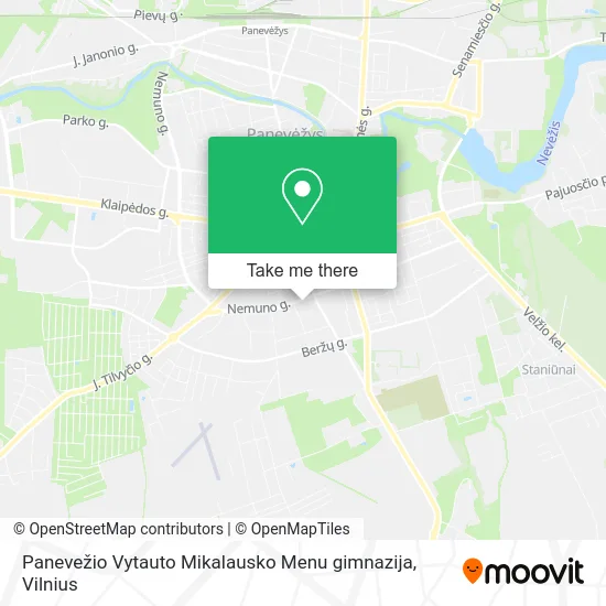 Карта Panevežio Vytauto Mikalausko Menu gimnazija