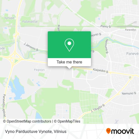 Карта Vyno Parduotuve Vynote