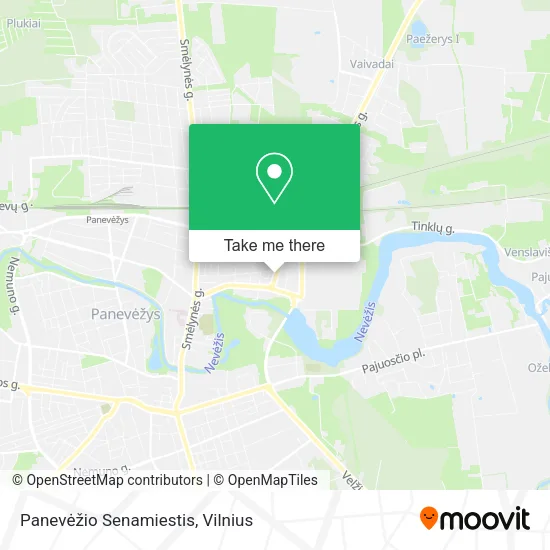 Карта Panevėžio Senamiestis