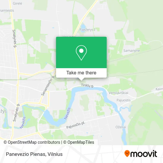 Карта Panevezio Pienas