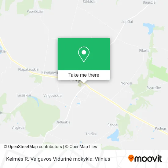 Карта Kelmės R. Vaiguvos Vidurinė mokykla