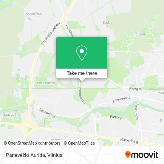 Карта Panevėžio Aurida