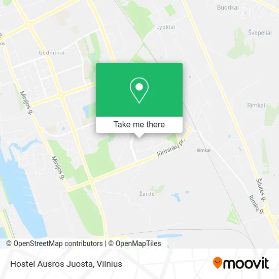 Карта Hostel Ausros Juosta