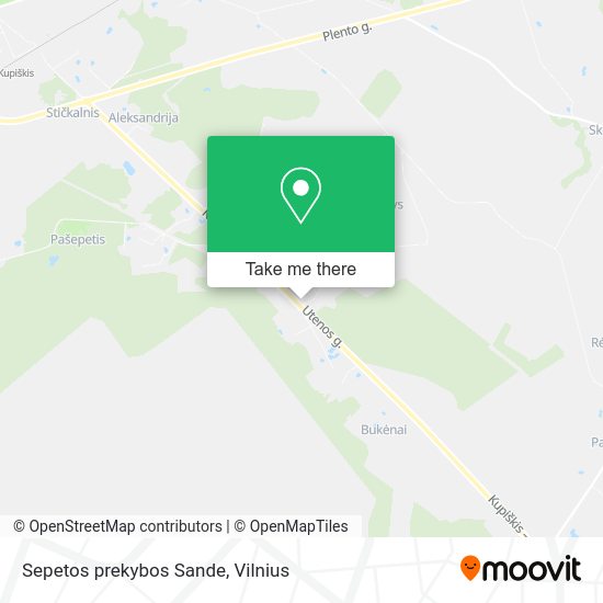 Карта Sepetos prekybos Sande