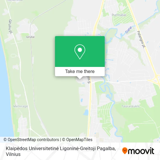 Карта Klaipėdos Universitetinė Ligoninė-Greitoji Pagalba