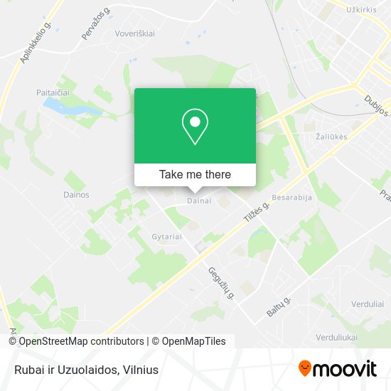 Карта Rubai ir Uzuolaidos