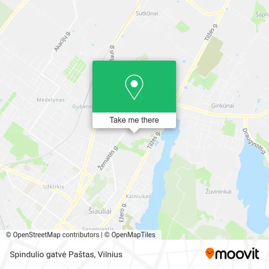 Карта Spindulio gatvė Paštas