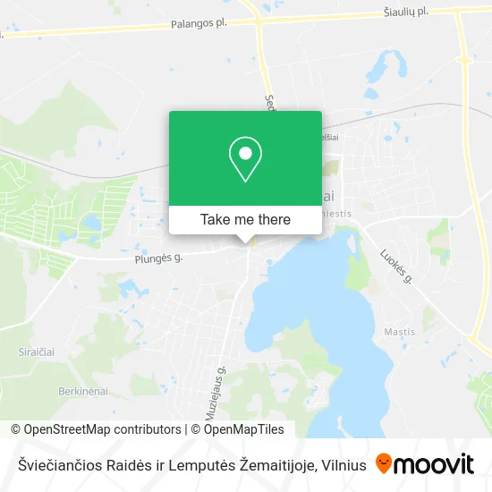 Карта Šviečiančios Raidės ir Lemputės Žemaitijoje