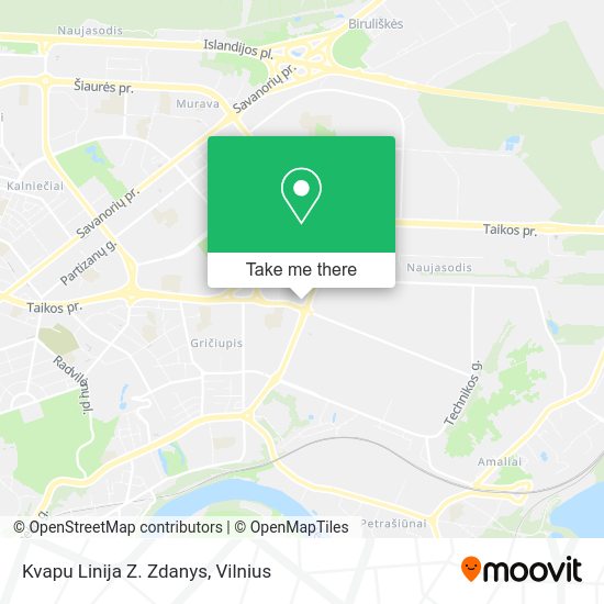 Карта Kvapu Linija Z. Zdanys