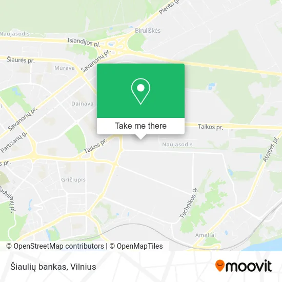 Карта Šiaulių bankas