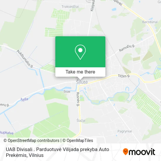 Карта UAB Divisali . Parduotuvė Vilijada prekyba Auto Prekėmis