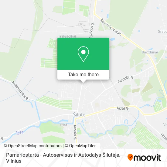 Карта Pamariostarta - Autoservisas ir Autodalys Šilutėje