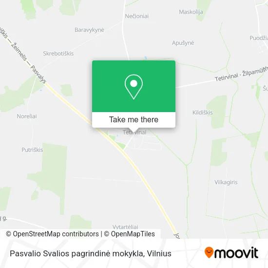 Карта Pasvalio Svalios pagrindinė mokykla