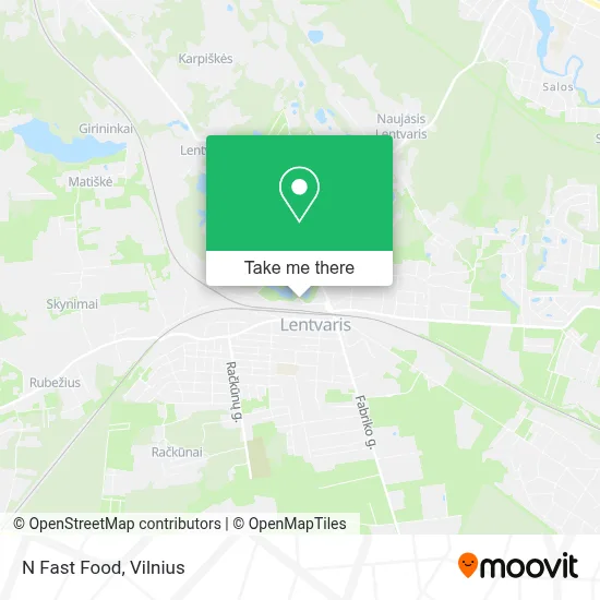N Fast Food map