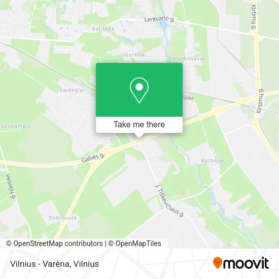 Карта Vilnius - Varėna