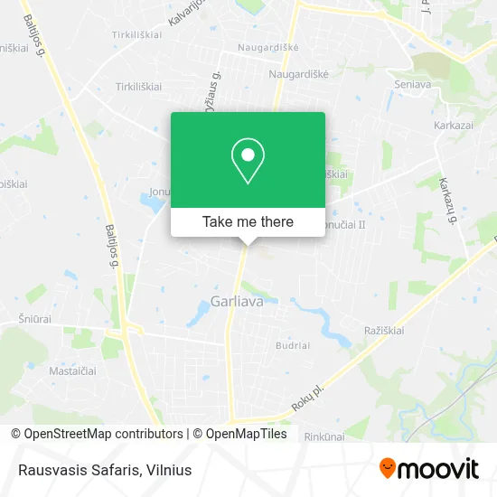 Rausvasis Safaris map
