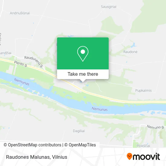 Raudones Malunas map