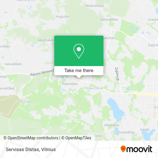 Servisas Distas map
