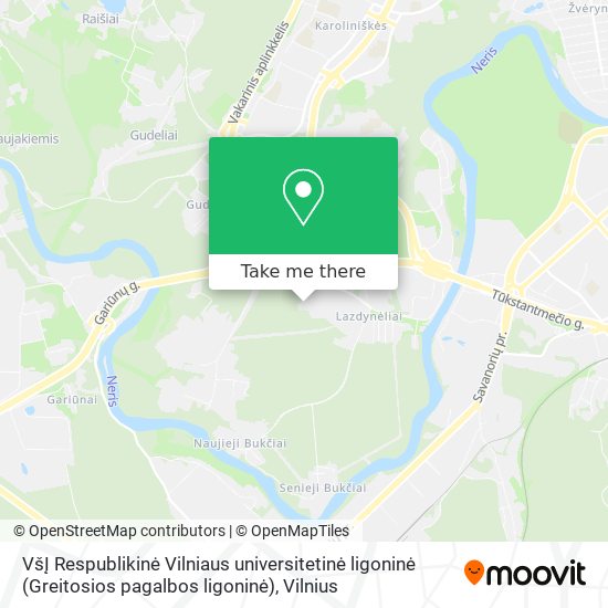 Карта VšĮ Respublikinė Vilniaus universitetinė ligoninė (Greitosios pagalbos ligoninė)