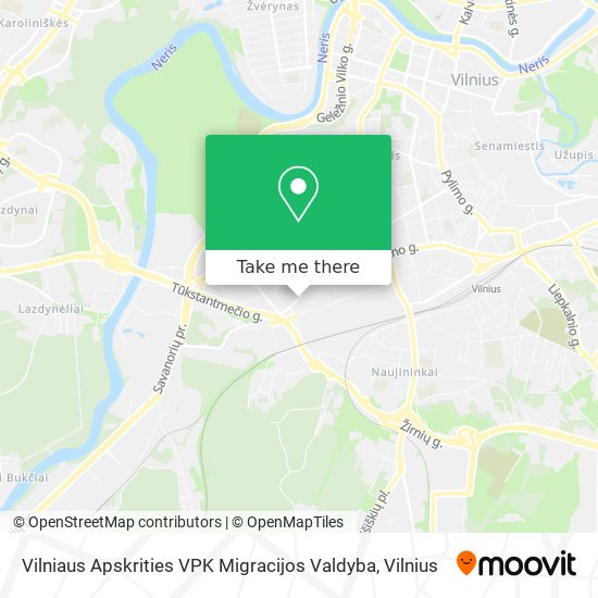 Карта Vilniaus Apskrities VPK Migracijos Valdyba