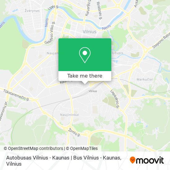 Карта Autobusas Vilnius - Kaunas | Bus Vilnius -  Kaunas