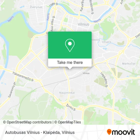 Карта Autobusas Vilnius - Klaipėda