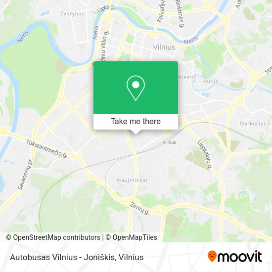 Карта Autobusas Vilnius - Joniškis