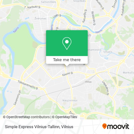 Simple Express Vilnius-Tallinn map