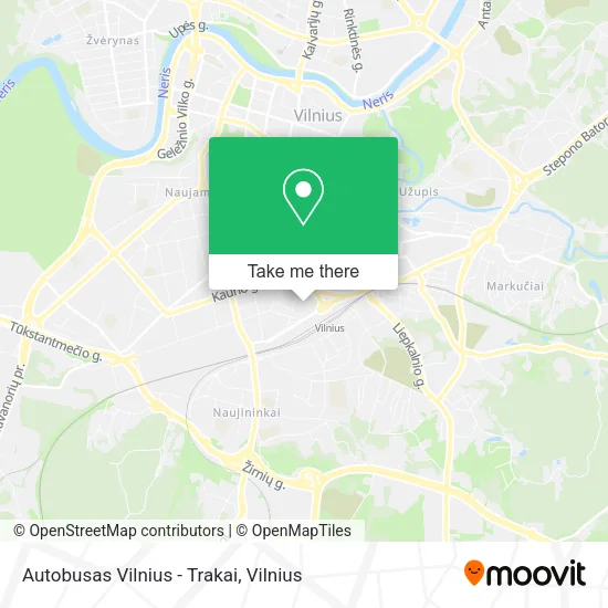 Карта Autobusas Vilnius - Trakai