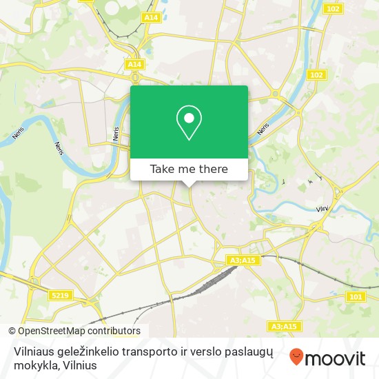 Карта Vilniaus geležinkelio transporto ir verslo paslaugų mokykla