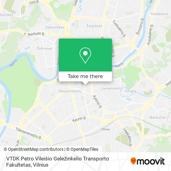 Карта VTDK Petro Vileišio Geležinkelio Transporto Fakultetas