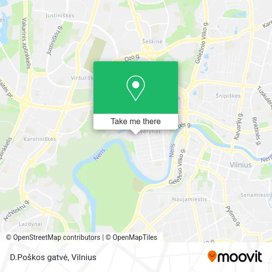 Карта D.Poškos gatvė